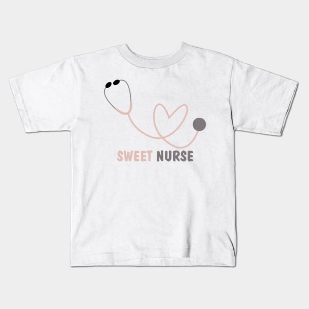 Pink Heart Stethoscope Magnet for sweet nurses Kids T-Shirt by EDSERVICES